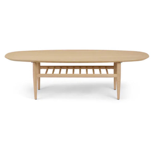 Lenia 53.5" Oval Coffee Table - White Oak