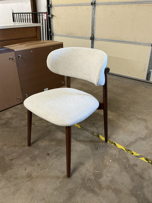 Set of 6 Odin Dining Chairs - Walnut And Camelia Ivory