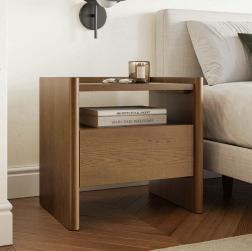 Torme 1-Drawer Nightstand - Smoked Oak