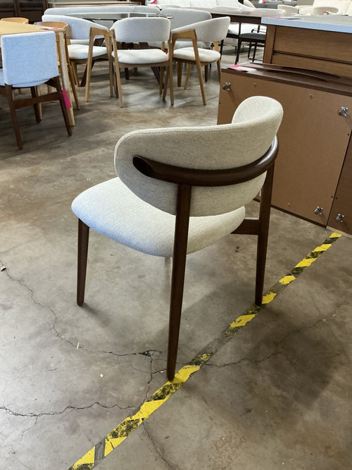 Set of 6 Odin Dining Chairs - Walnut And Camelia Ivory