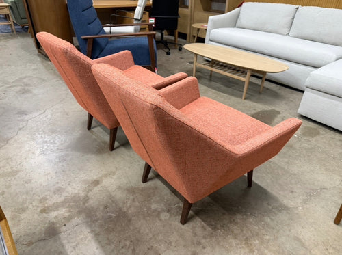 Pair of Angle 33" Lounge Chairs - Rosehip Orange