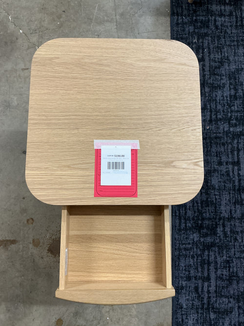 Lenia Storage Side Table - White Oak