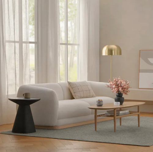 Lenia 53.5" Oval Coffee Table - White Oak