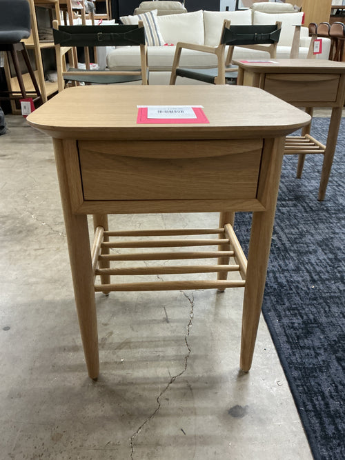 Lenia Storage Side Table - White Oak