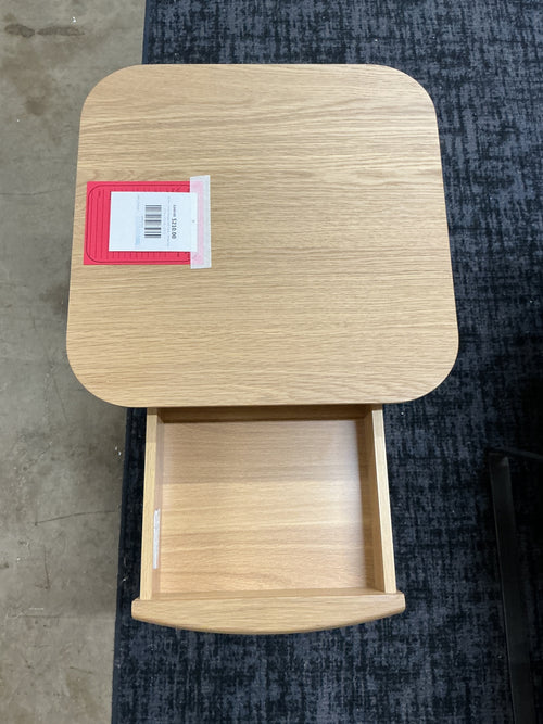 Lenia Storage Side Table - White Oak