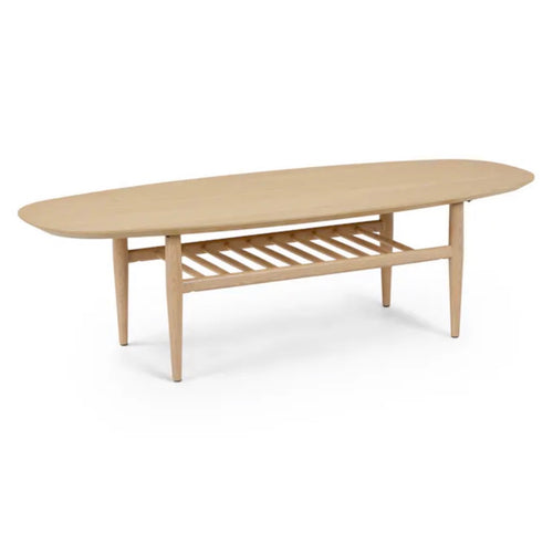 Lenia 53.5" Oval Coffee Table - White Oak