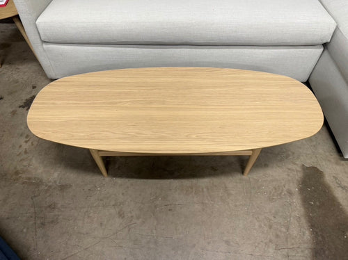 Lenia 53.5" Oval Coffee Table - White Oak