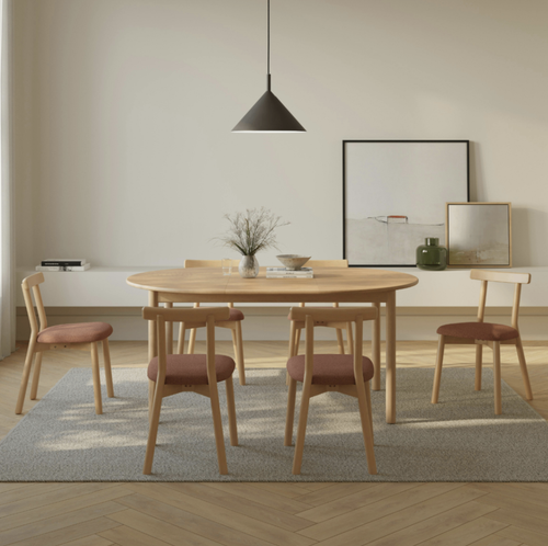 Heidi 48" - 67.75" Extendable Round Dining Table - White Oak