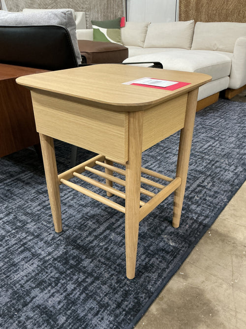 Lenia Storage Side Table - White Oak
