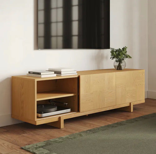 Ayra 70" Media Unit - Natural Oak