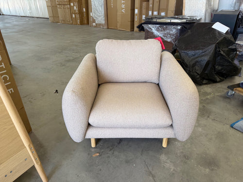Sanders 37" Lounge Chair - Sandstone Wool Bouclé