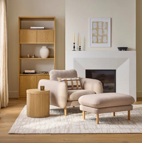 Sanders 37" Lounge Chair - Sandstone Wool Bouclé