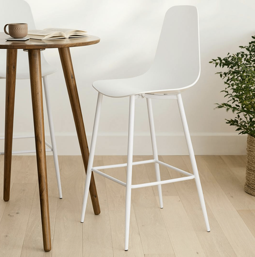 Pair of Svelti Bar Stools - Pure White