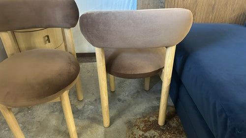 Pair of Munk Velvet Dining Chairs - White Oak And Hale Earth, Performance Velvet