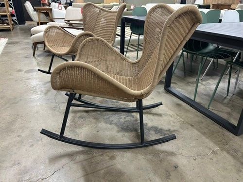 Pair of Beltaine 30.5" Outdoor Rocking Lounge Chairs - Wicker