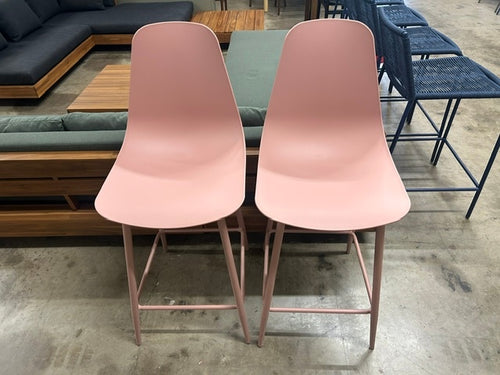 Pair of Svelti Counter Stools - Dusty Pink