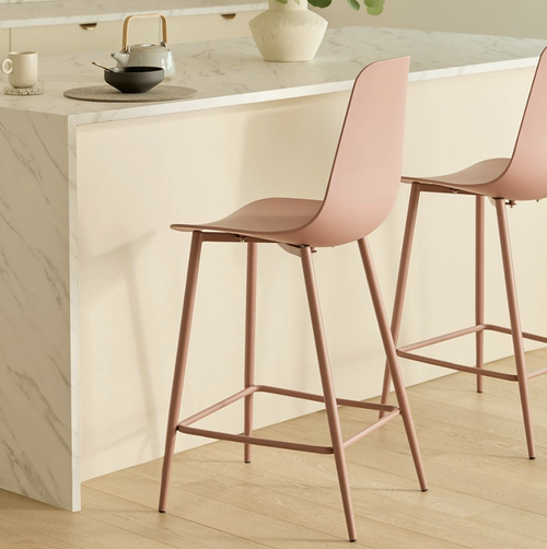 Pair of Svelti Counter Stools - Dusty Pink