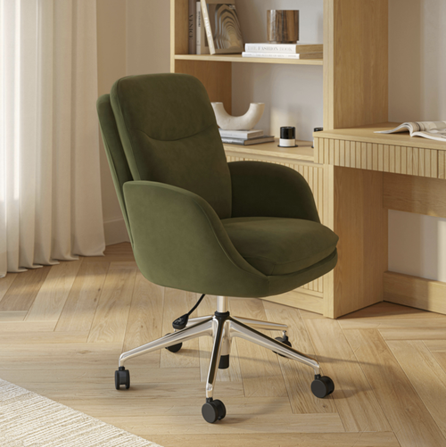 Bea Velvet Executive Office Chair - Hale Oakmoss