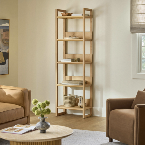 Lilya 23" Shelving Unit, Narrow - White Oak