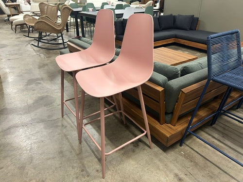 Pair of Svelti Counter Stools - Dusty Pink