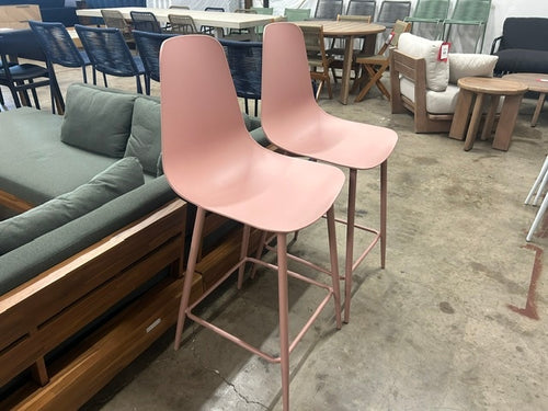 Pair of Svelti Counter Stools - Dusty Pink