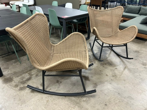 Pair of Beltaine 30.5" Outdoor Rocking Lounge Chairs - Wicker