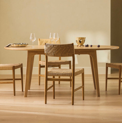 Plumas 55" - 74.75" Extendable Dining Table - White Oak