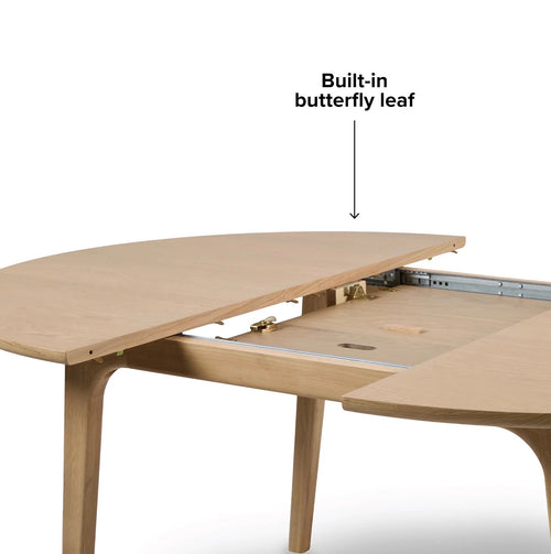 Plumas 55" - 74.75" Extendable Dining Table - White Oak