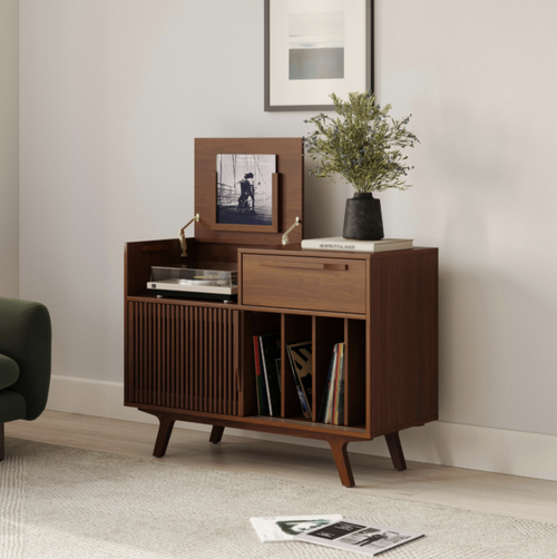 Jokuna 48" Vinyl Media Unit - Walnut