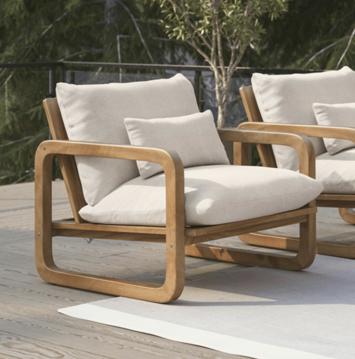 Laholm 36.5" Outdoor Lounge Chair - Dravite Ivory