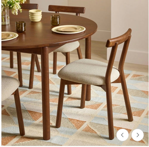 CLEARANCE Ulka Dining Chair - Walnut And Ratine Buff