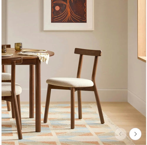 CLEARANCE Ulka Dining Chair - Walnut And Ratine Buff