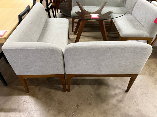 Rosin 55.75" Right Arm Banquette Set - Smoked Oak And Hestia Gray