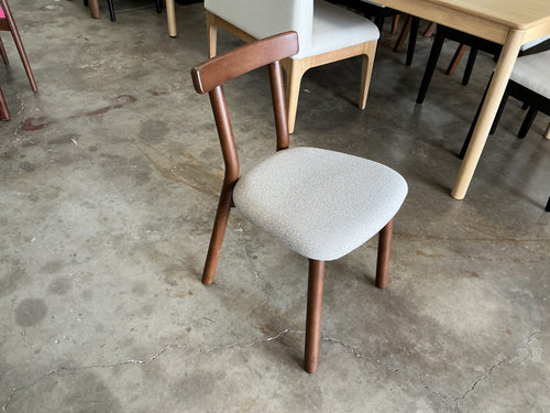 CLEARANCE Ulka Dining Chair - Walnut And Ratine Buff