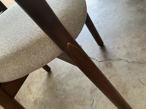 CLEARANCE Ulka Dining Chair - Walnut And Ratine Buff