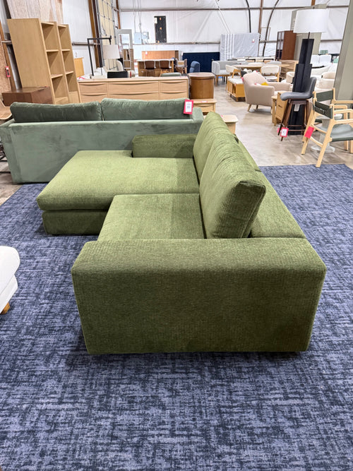 Beta 98" Modular Left Chaise Sectional - Cypress Green