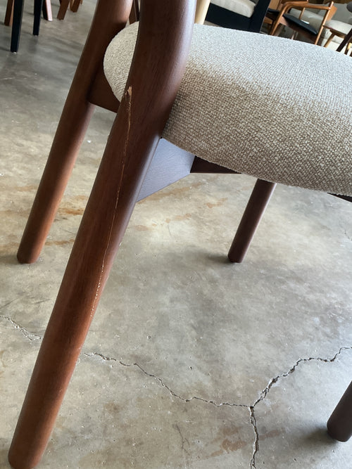 CLEARANCE Ulka Dining Chair - Walnut And Ratine Buff