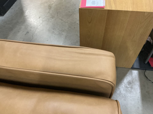 Sven 88" Tufted Leather Sofa - Charme Tan