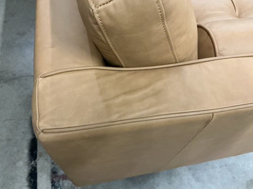 Sven 88" Tufted Leather Sofa - Charme Tan
