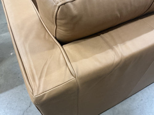 Sven 88" Tufted Leather Sofa - Charme Tan