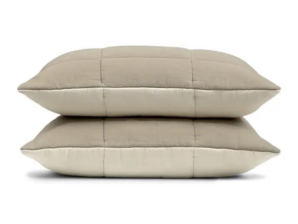 Leni King Gauze Cotton Duo Taupe King Quilt & Sham