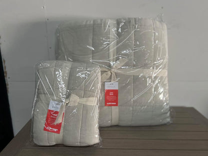 Leni King Gauze Cotton Duo Taupe King Quilt & Sham